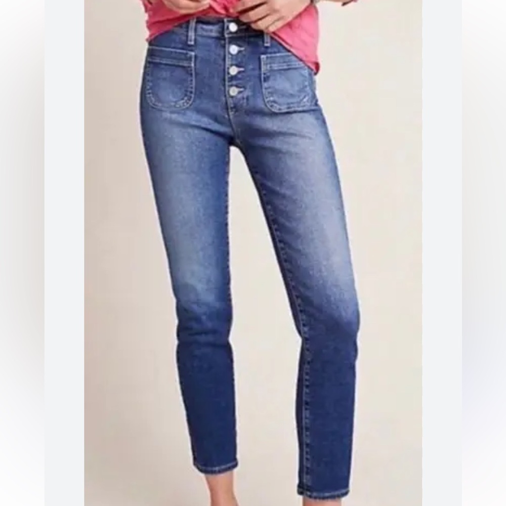 Anthropologie‎ AG × Vintage Stevie Ankle Button Up Jeans Size 28